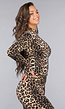 Leopard Stretch Two Piece met Vestje en Flair Broek