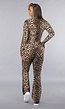 Leopard Stretch Two Piece met Vestje en Flair Broek