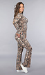 Snake Print Stretch Set met Vestje en Flair Broek