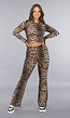 Matching Stretch Flair Set met Lichte Leopard Print