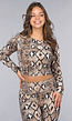 Stretchy Flair Snake Print Two Piece
