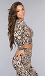 Stretchy Flair Snake Print Two Piece