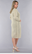 Lange Oversized Beige Cardigan met Gouden Knopen
