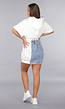 Witte T Shirt Jurk met Denim Rok Ontwerp