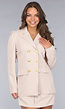 Beige Matching Blazer Set met Skort en Marine Knopen