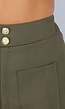 2-delige Khaki Blazer Skort Set met Gouden Marine Knopen