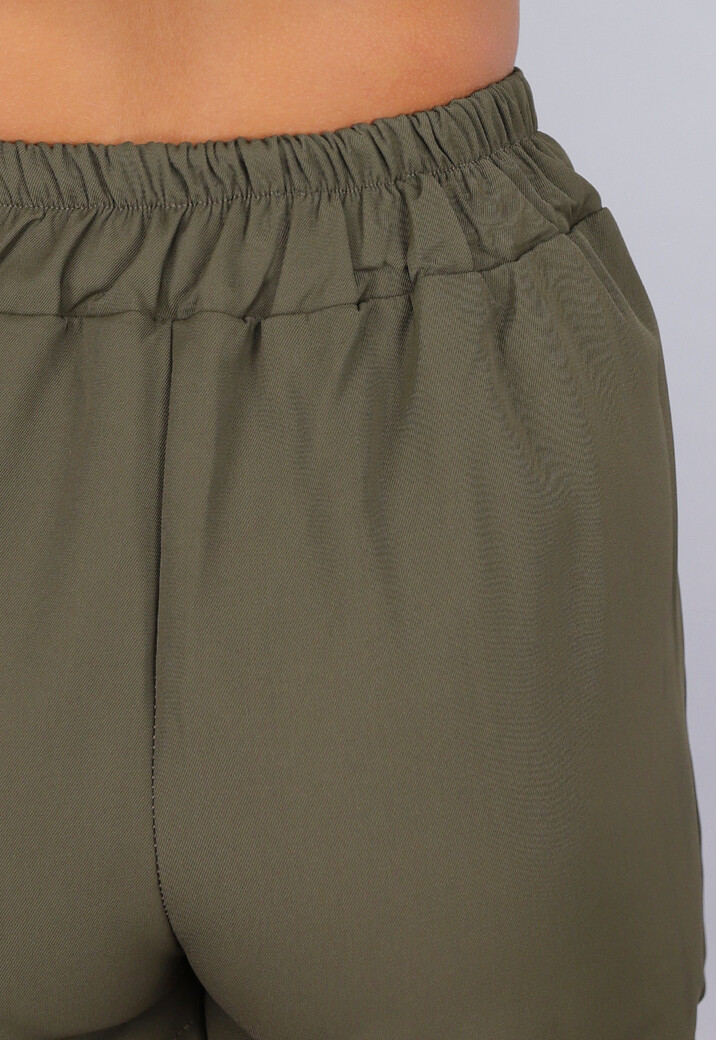 2-delige Khaki Blazer Skort Set met Gouden Marine Knopen