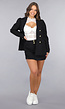 Zwarte Blazer en Skort Two Piece met Gouden Marine Knopen