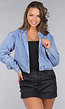 Cropped Denim Jas met Overslag
