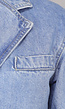 Cropped Denim Jas met Overslag