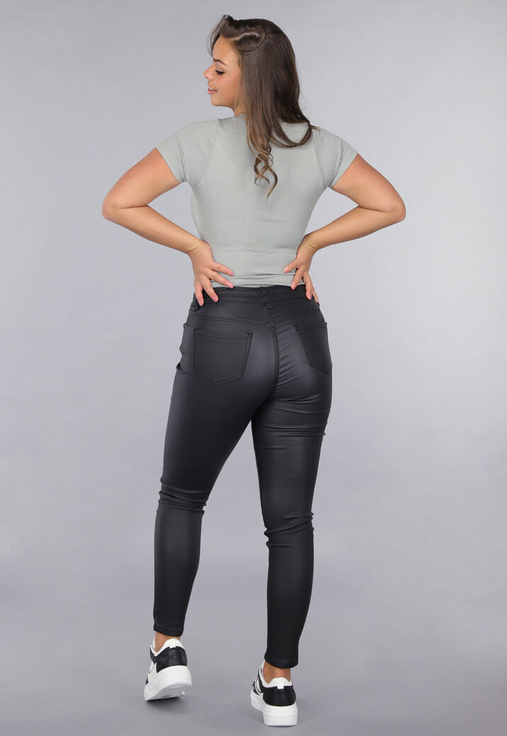 Grijze Ribstof Stretch Shaping Bodysuit met Korte Mouwen