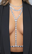 Zilveren Strass Bodychain met Choker