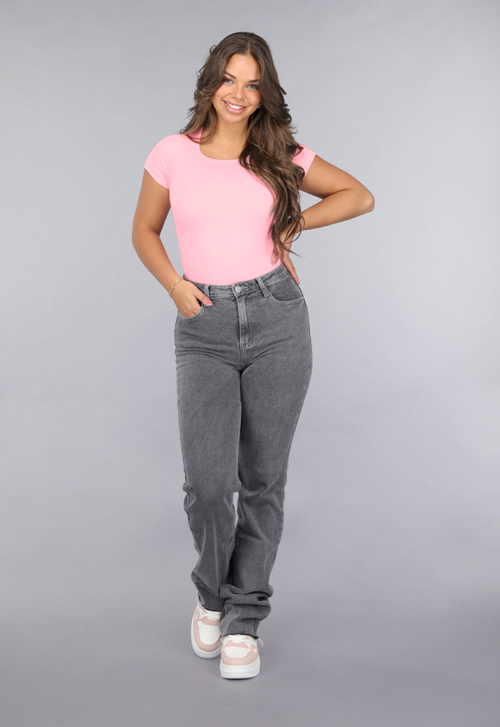 Lichtroze Shaping Bodysuit met Ronde Hals