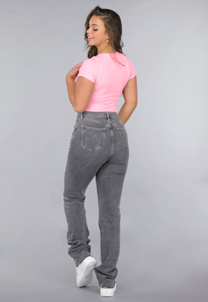 Lichtroze Shaping Bodysuit met Ronde Hals