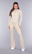 Sportieve Zandkleurige Stretch Set