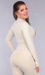 Sportieve Zandkleurige Stretch Set