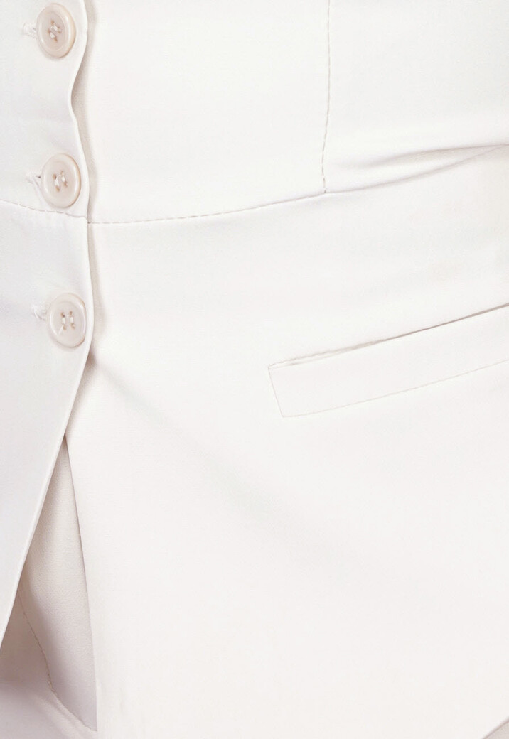 Strapless Beige Co Ord Set met Pantalon