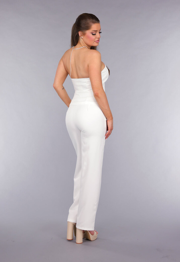 Witte Strapless Blazer Co Ord Set