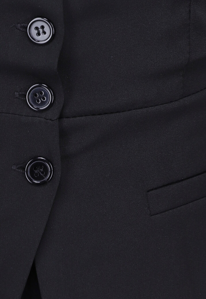 Blazer Suit met Strapless Top en Pantalon in Zwart