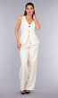 Pantalon Gilet Suit met Statement Knopen in Beige
