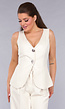 Pantalon Gilet Suit met Statement Knopen in Beige