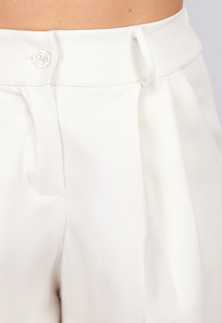 Pantalon Gilet Suit met Statement Knopen in Beige