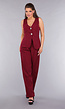 Burgundy Gilet Co Ord Set met Pantalon