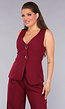 Burgundy Gilet Co Ord Set met Pantalon