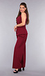 Burgundy Gilet Co Ord Set met Pantalon