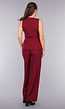 Burgundy Gilet Co Ord Set met Pantalon