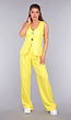 Gilet Co Ord Set met Pantalon in Geel