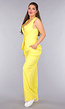 Gilet Co Ord Set met Pantalon in Geel