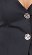Zwarte Gilet Suit met Statement Knopen