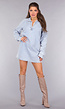 Longsleeve Oversized Denim Jurk met V-hals
