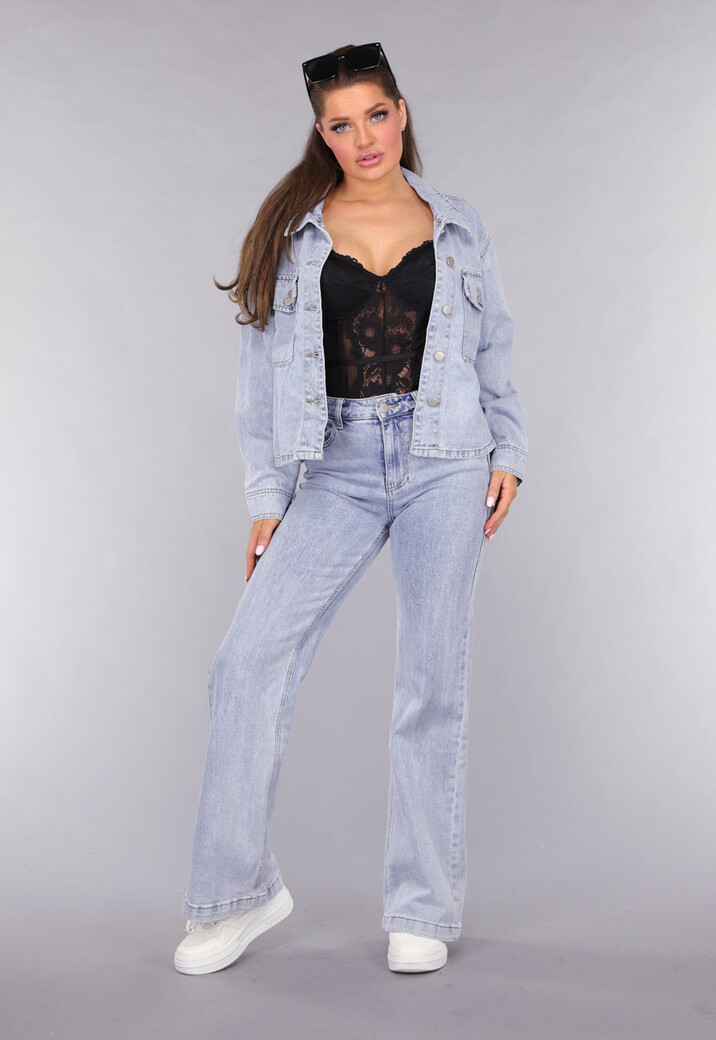Flared Jeans met Wassing in Mid Waist