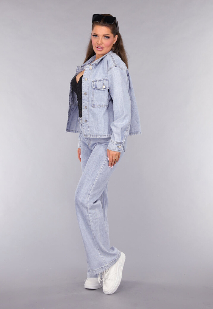Flair Jeans met Wassing in Mid Waist