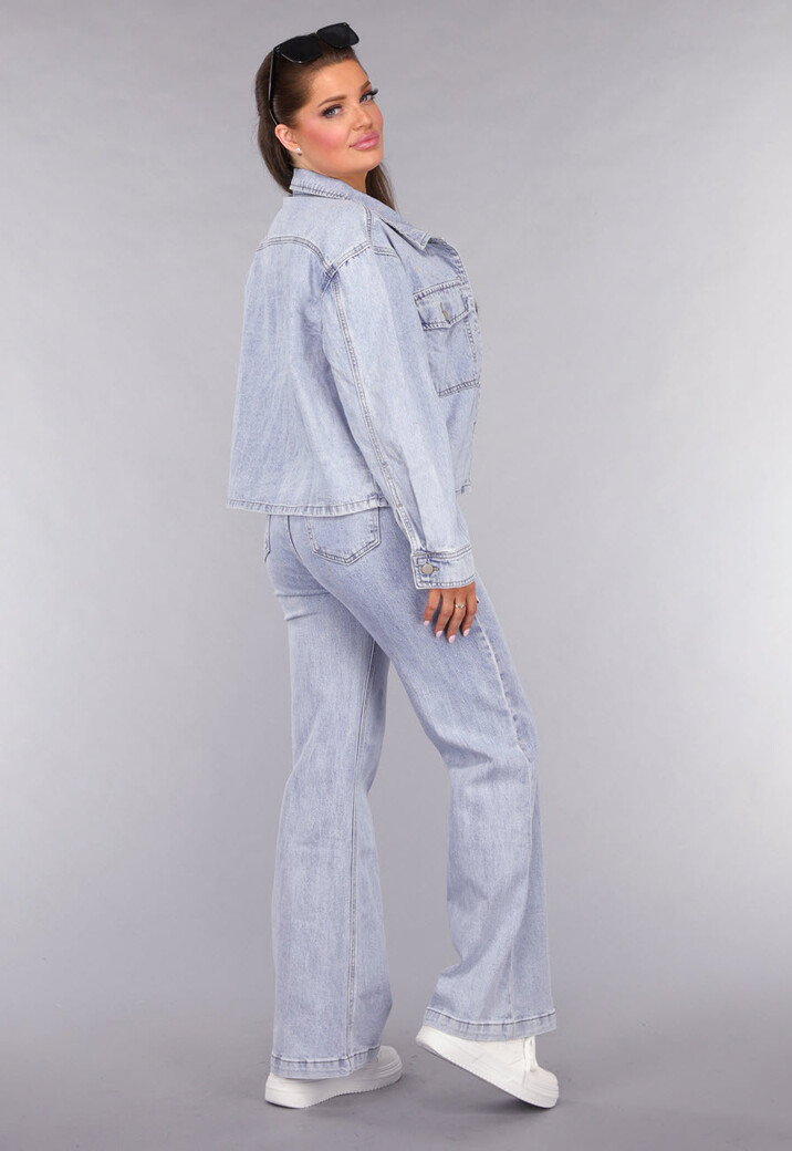 Flared Jeans met Wassing in Mid Waist