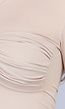 Beige Stretch Twist Top met Lange Mouwen