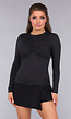 Zwarte Longsleeve Twist Stretch Top