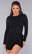 Zwarte Longsleeve Twist Stretch Top