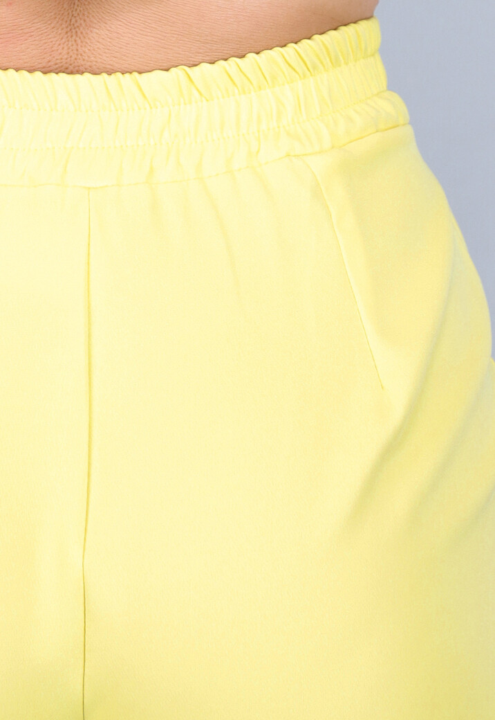 Gele Matching Set met Strapless Top en Pantalon