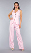 Lichtroze Gilet Co Ord Set met Pantalon