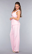 Lichtroze Gilet Co Ord Set met Pantalon
