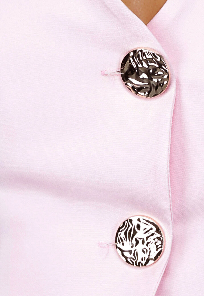 Lichtroze Gilet Co Ord Set met Pantalon