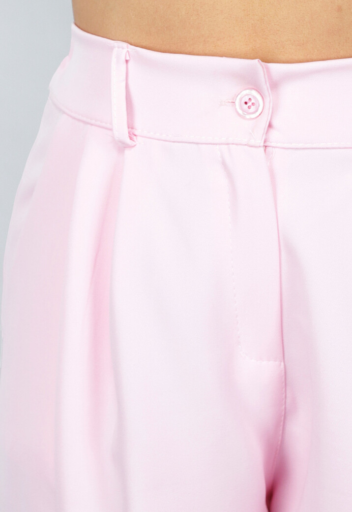 Lichtroze Gilet Co Ord Set met Pantalon