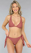 Bruine Triangel Bikinitop met Pads