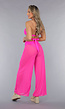 Neon Roze Wide Leg Cover-Up Broek