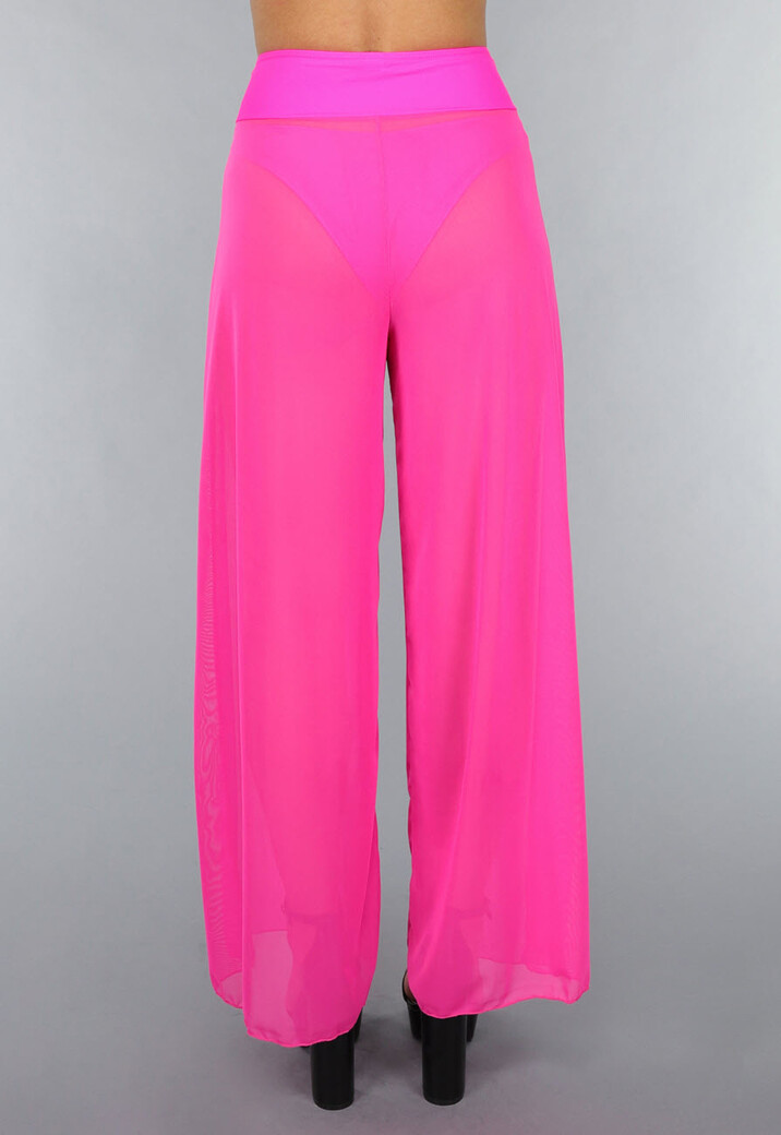 Neon Roze Wide Leg Cover-Up Broek