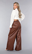 Bruine Lederlook Wide Leg Tall Broek