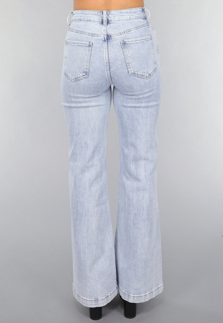 Flared Jeans met Wassing in Mid Waist